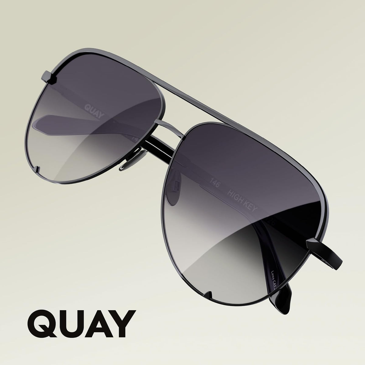 Quay - anteojos de Sol para Hombres y Mujeres, Lentes de Aviador con protección UV, Lentes de Sol de Gran tamaño (Llave Alta Grande)