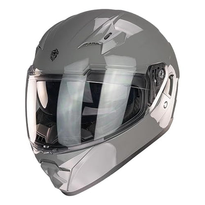 KOV Casco Beta Gris Brillante Integral para Moto Certificado Dot