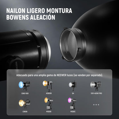 NEEWER 11,6"/29,5cm Soporte Bowens Reflector Enfoque Profundo con 15°/30° Honeycomb Grids y Tela Suave, 45° Pantalla Difusor Compatible con Godox Estudio Strobe Flash Luz Speedlite, FR30