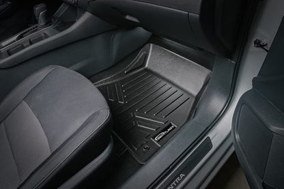 SMARTLINER - Juego de 2 hileras de Alfombrillas de Ajuste Personalizado para Todo Tipo de Clima, Compatible con Nissan Sentra 2022-2024 (Solo Compatible con Modelos Sedan) Nissan Sentra 2022-2025