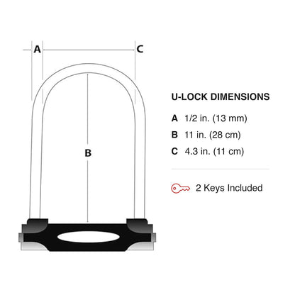 Master Lock Bloqueo en U Resistente con Cable de Extremo para Exteriores