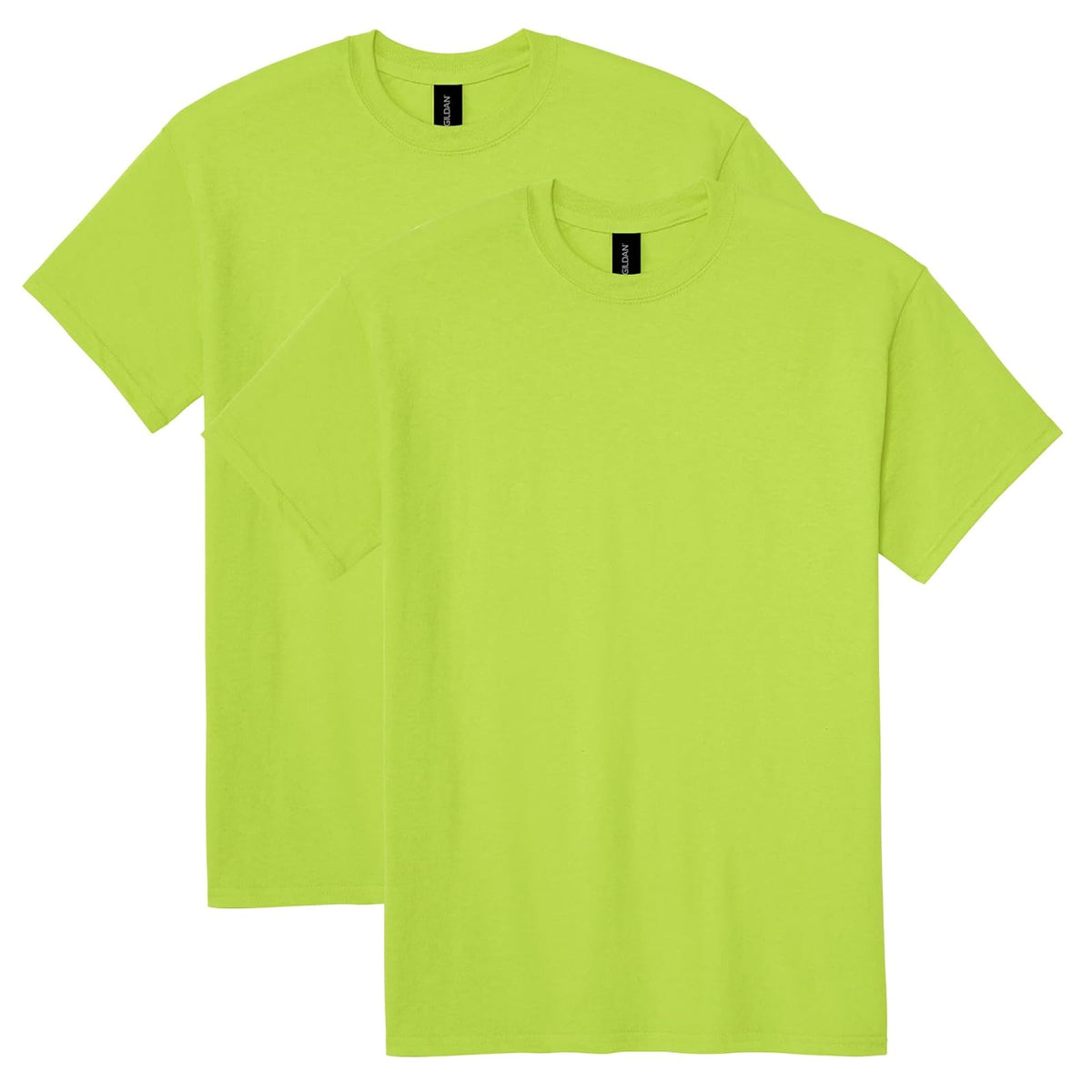 Gildan DryBlend playera de algodón para adulto, paquete de 2 - Verde de seguridad (2 unidades) - M