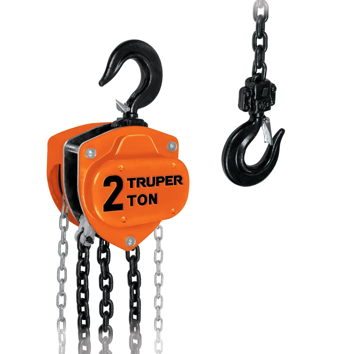 Truper POL-1/2 Polipasto de Cadena 1/2 Ton Triple Engrane - 2 t
