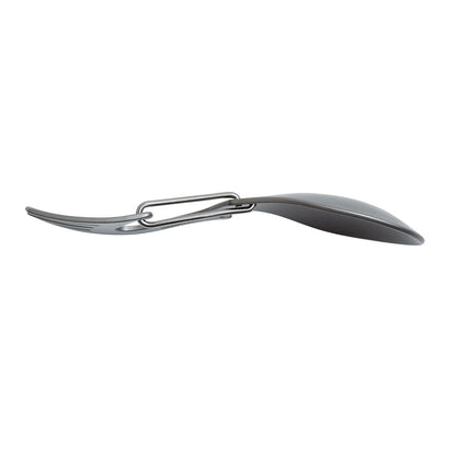 Kershaw Ration - Espátula Multiherramienta, Cuchara de Acero Inoxidable, Tenedor, mosquetón y abridor de Botellas, Longitud Regular y XL