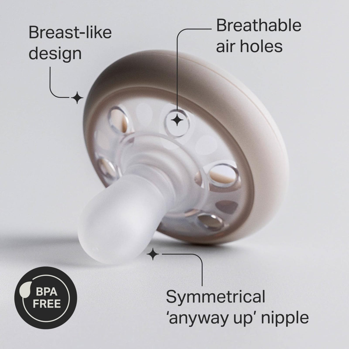 Tommee Tippee Chupón Tipo Pecho, 0-6 Meses, Silicona, Paquete de 4 | Diseño Simétrico, Tetina Natural Tipo Pecho, Chupón Libre de BPA, Rosa/Verde/Crema