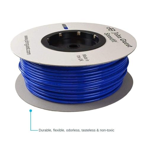John Guest - Tubo LLDPE de 3/8 pulgadas x 25 pies, tubo de agua flexible para fontanería, azul, PE-12-EI-025F-B