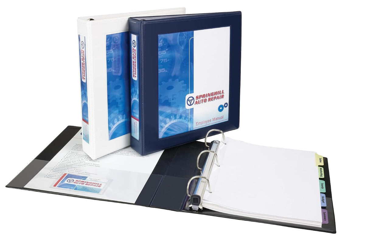 Avery 68054 Carpeta Ejecutiva con Ventana Enmarcada Arillo Tipo D, Tecnología One Touch, 1", color Negro