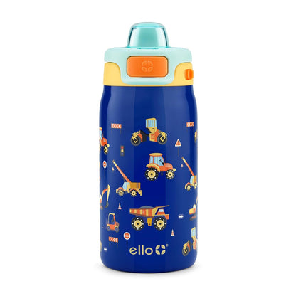 Ello Kids Pop & Fill Botella de Agua para Niños, 12 Oz - 0.4 Litros - Sitio de construcción