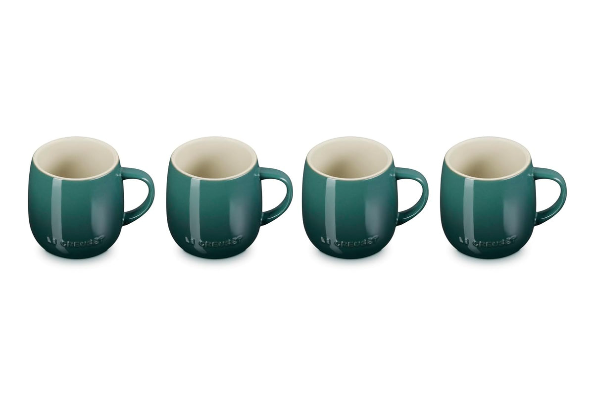 Le Creuset - Juego de 4 tazas de gres, 13 onzas cada una, Artichaut