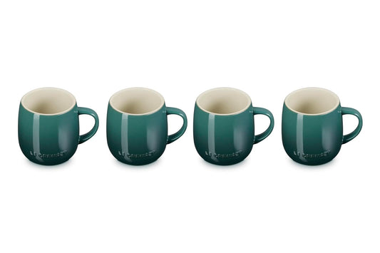 Le Creuset - Juego de 4 tazas de gres, 13 onzas cada una, Artichaut