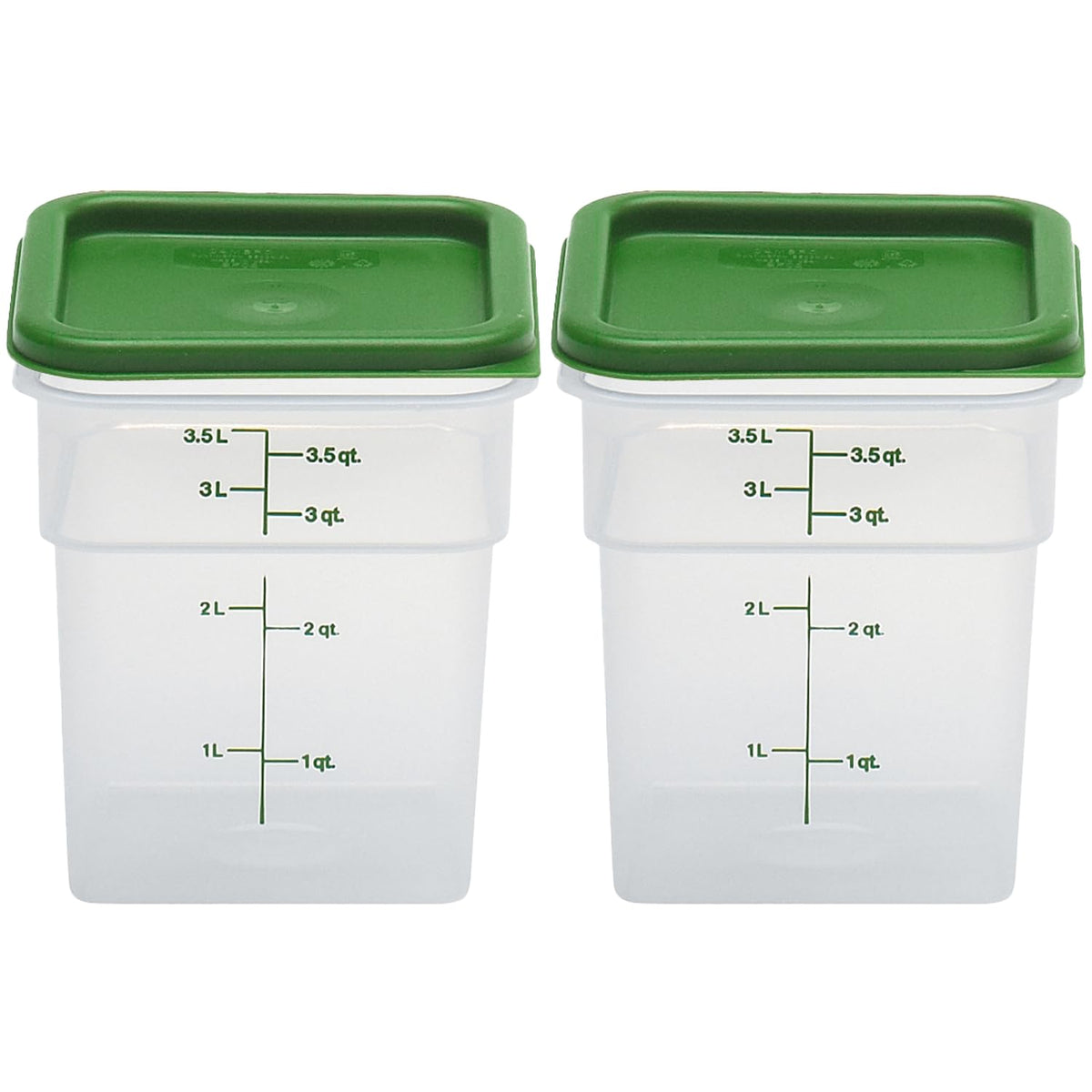 Cambro Contenedor Cuadrado 4 Cuartos Translúcido con Tapa Verde