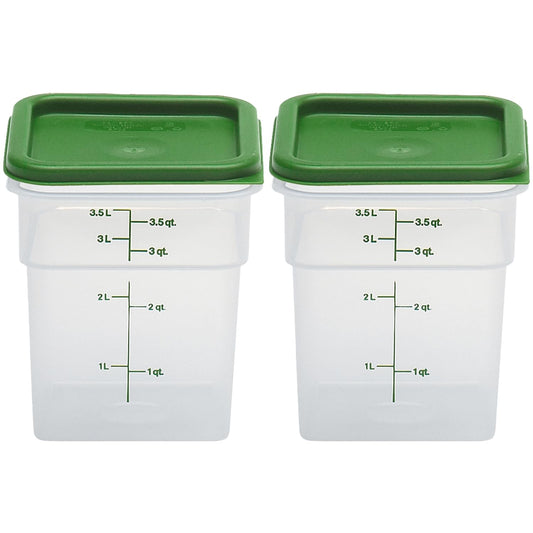 Cambro Contenedor Cuadrado 4 Cuartos Translúcido con Tapa Verde