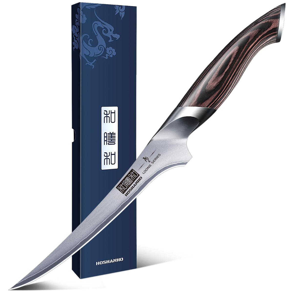 HOSHANHO Cuchillo de Filete Profesional Cuchillo para Pescado de Acero Inoxidable Cuchillos de Cocina Súper Afilado Cuchillo de Filetear con Mango Ergonómico