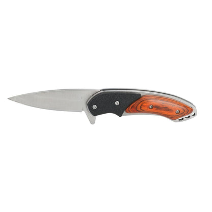 Surtek 120561 Navaja abatible de acero inoxidable con mango de madera