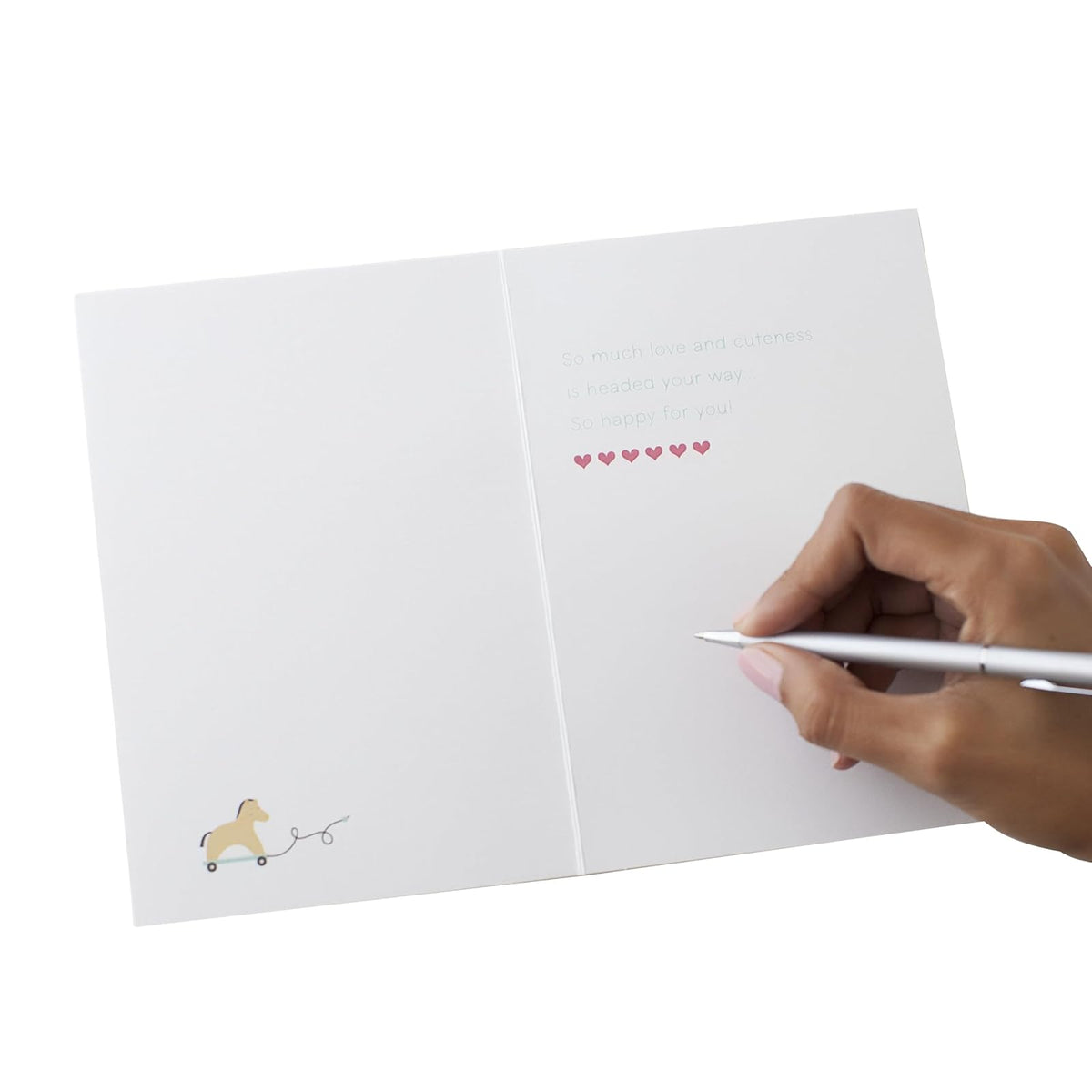 Hallmark Signature - Tarjeta de baby shower para padres nuevos (iconos del bebé) a un bebé, felicitaciones, revelación de género