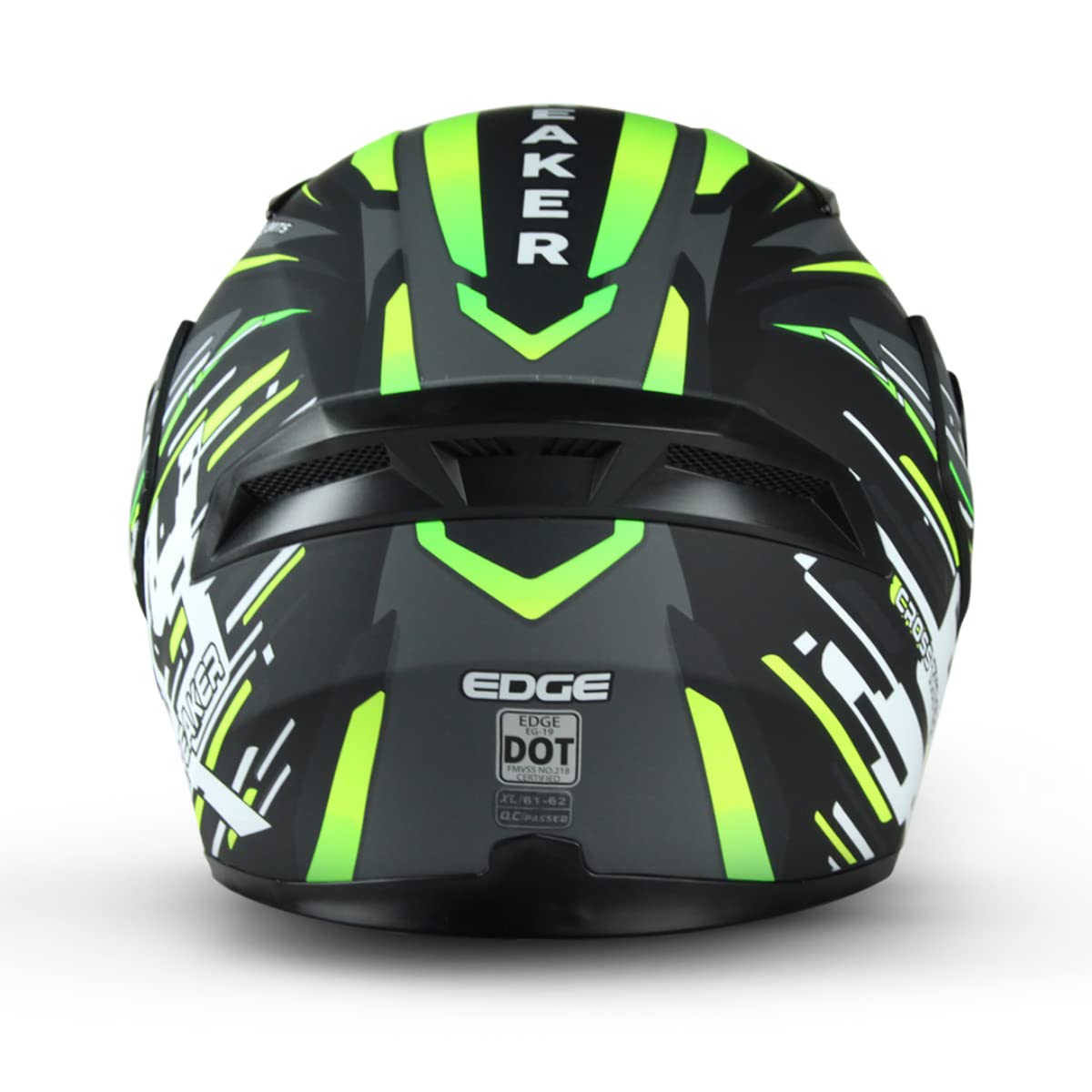 Edge Helmets Boss SkyBreaker Casco Moto Abatible, para Hombre, Certificado Dot, X-Grande, Verde