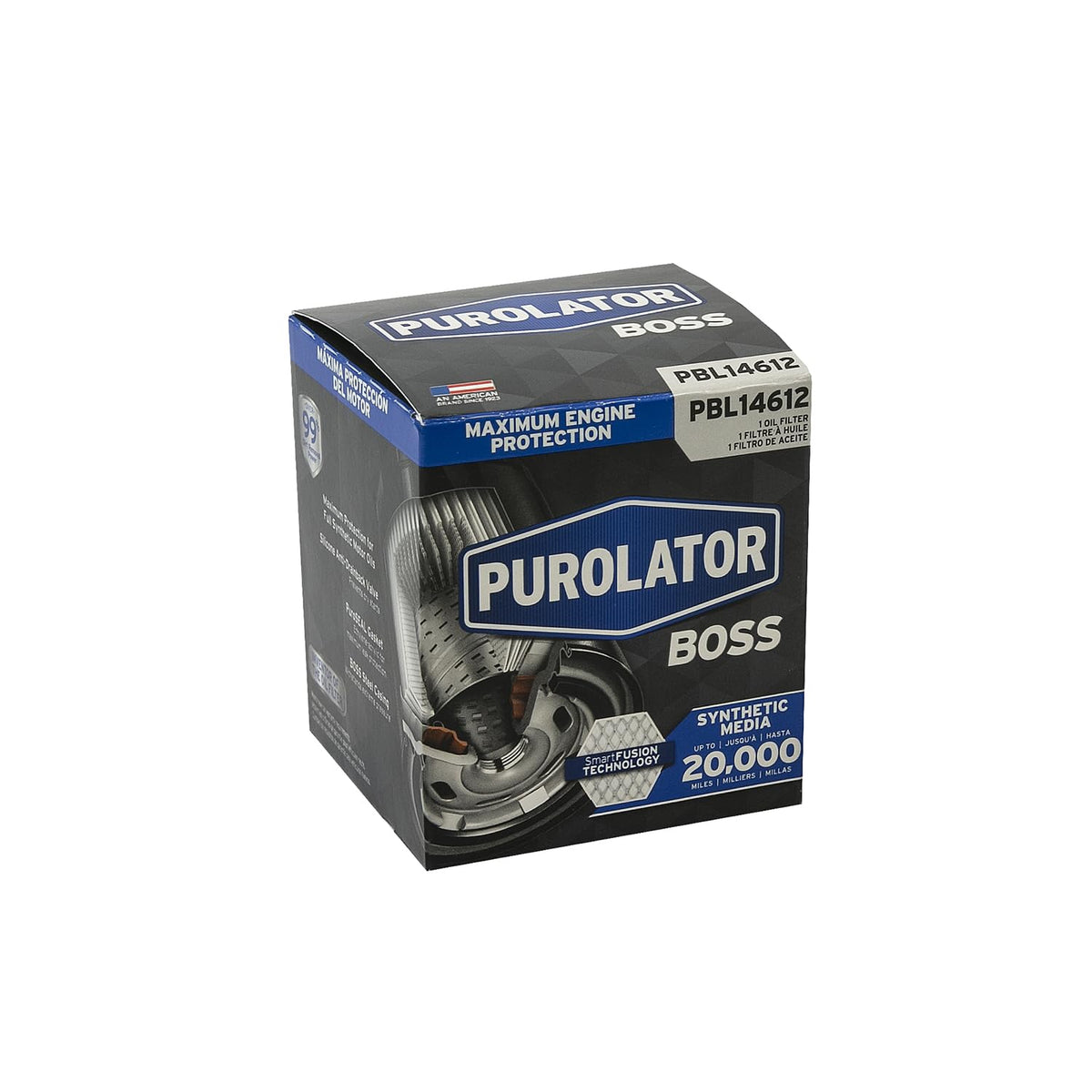 Purolator PBL14612 PurolatorBOSS Filtro de Aceite Giratorio para Nissan, Mazda e Infiniti, Negro, Paquete de 1