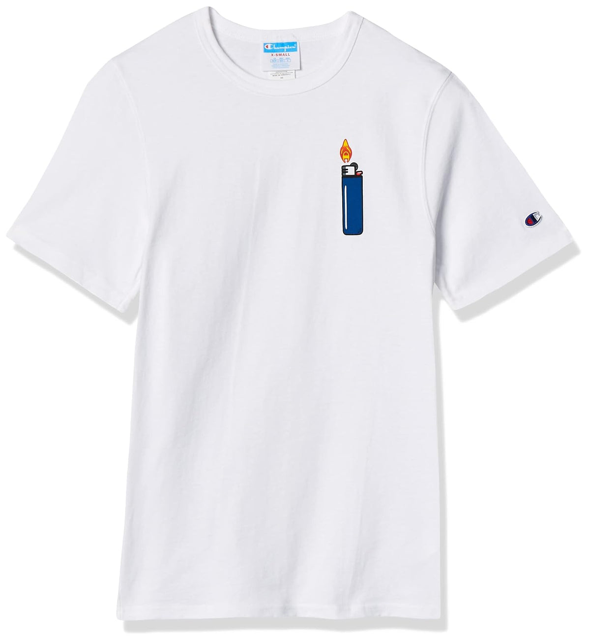 Champion LIFE Playera Cuello Redondo para Hombre - XS - Encendedor de concierto blanco C