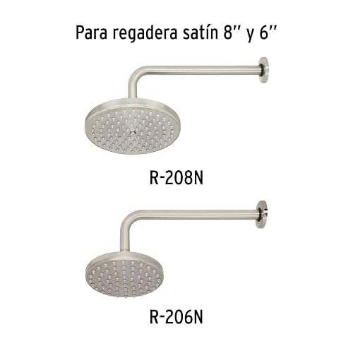 Foset Element BCH-720N, Brazo tipo gancho y chapetón, para regadera, acabado satín