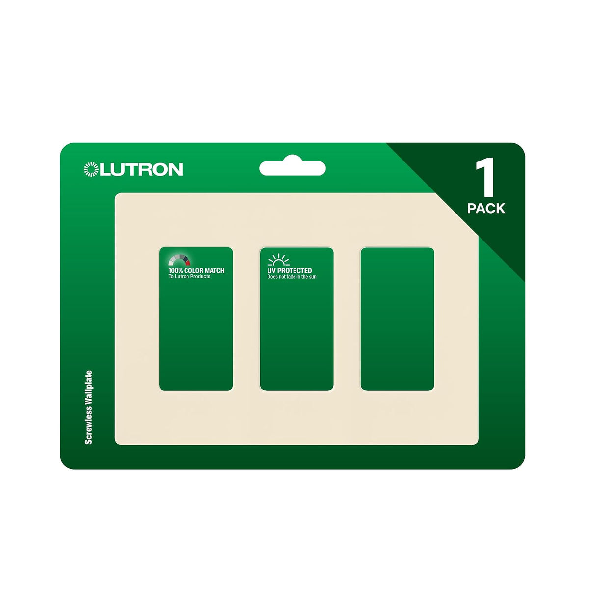 Lutron Claro Placa de pared de 3 pines, 1 paquete, almendra - Almendra - 1 paquete