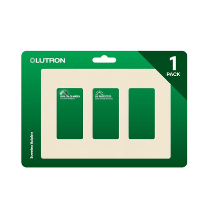 Lutron Claro Placa de pared de 3 pines, 1 paquete, almendra - Almendra - 1 paquete