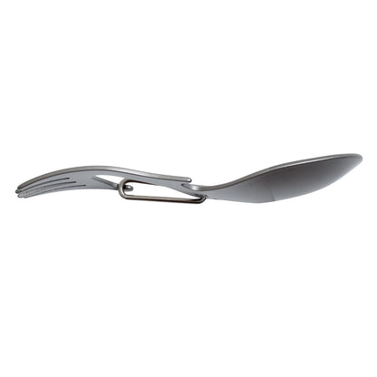 Kershaw Ration - Espátula Multiherramienta, Cuchara de Acero Inoxidable, Tenedor, mosquetón y abridor de Botellas, Longitud Regular y XL