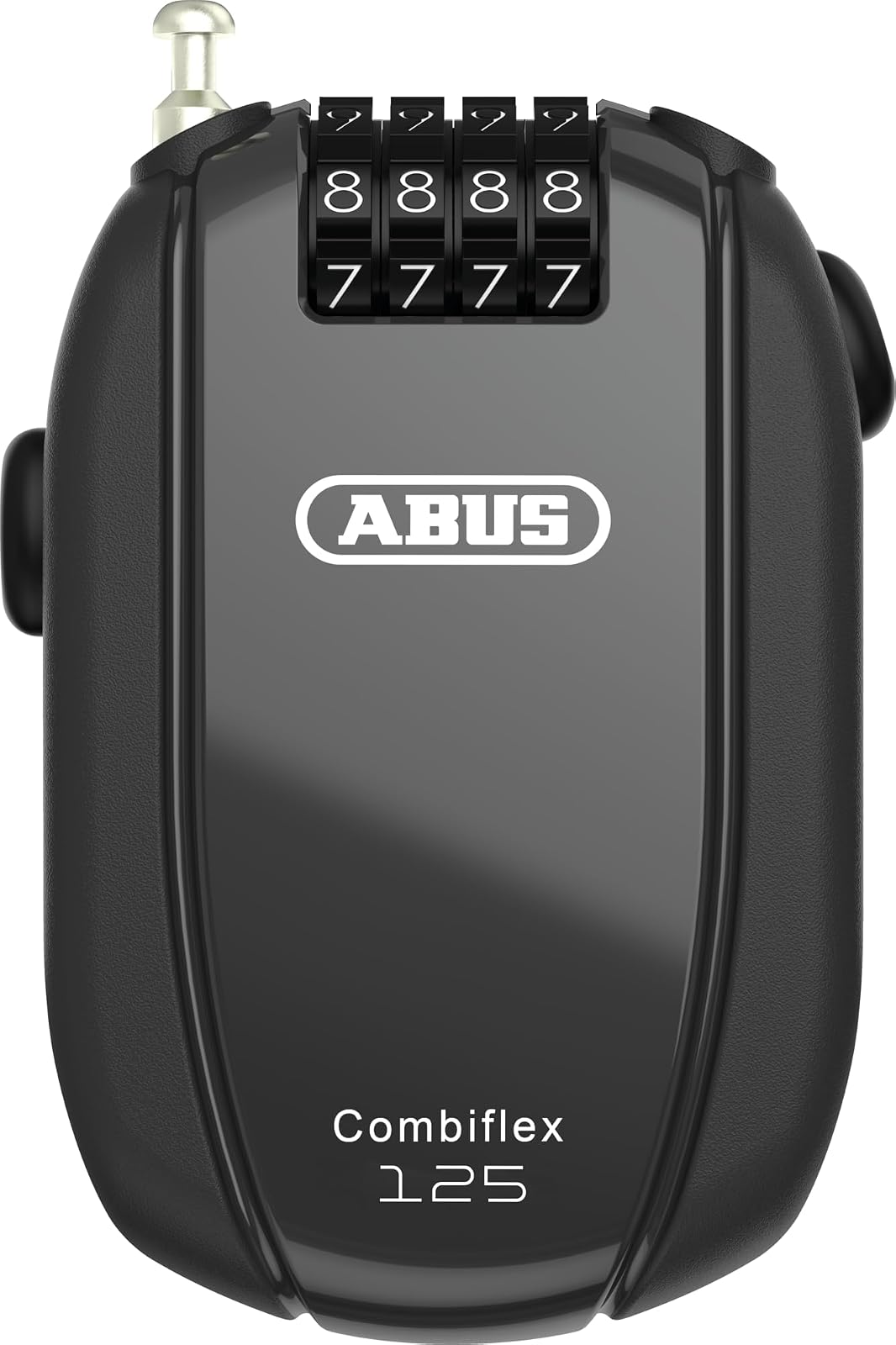 ABUS Cable antirrobo Combiflex – Candado para esquís, casco, cochecito y equipaje – Trip 125 – 125 cm de largo – 3 mm de grosor – con código numérico – Negro
