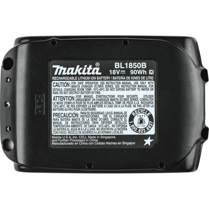 Makita BL1850B-2 18V LXT batería de iones de litio 5.0Ah, 2/paquete, negro | Hasta un 65% más de tiempo de ejecución, tiempo de carga de 45 minutos, carcasa resistente a impactos