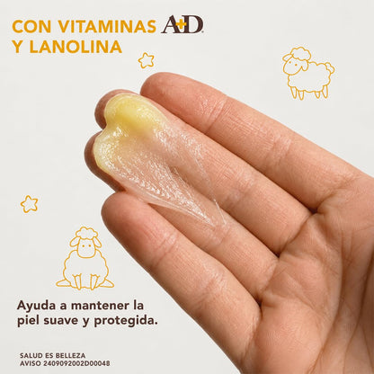 A+D Prevent Pomada para Rozaduras de Pañal en Bebés 113 g | Hipoalergénica | Vitamina A y D, Lanolina | Libre de Parabenos, Ftalatos, Sulfatos y Colorantes
