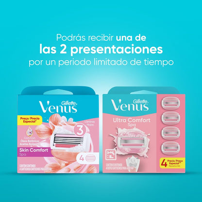 Gillette Cartucho Rastrillo Mujer Venus Ultra Comfort Spa 4 Ud