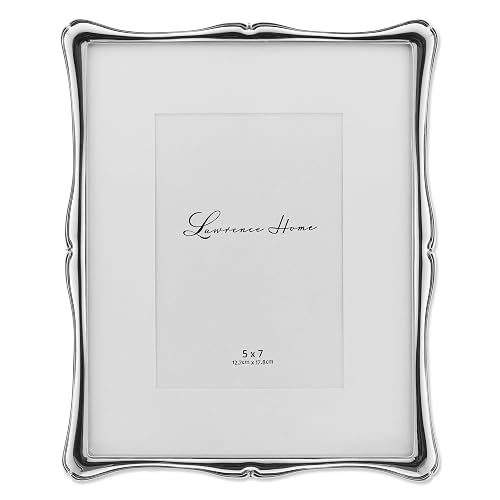 Lawrence Frames 710280 Silver Metal Romance Picture Frame, 8 by 10 inch Matted, 5 by 7 inch