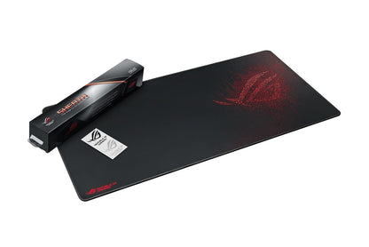 ASUS ROG Sheath Mousepad 900x440mm Antiderrapante Negro Rojo para PC Gamer | Superficie de tela para deslizamiento preciso, base de goma antideslizante, bordes cosidos anti-desgaste, 900x440x3mm, ROG
