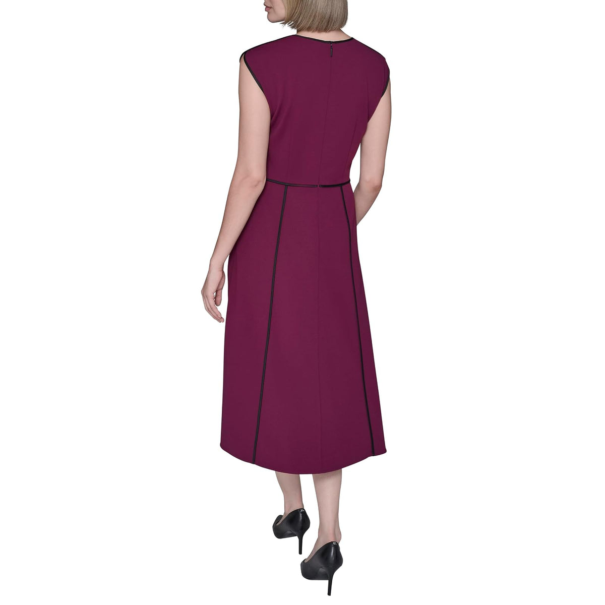 Karl Lagerfeld Sleeveless Scuba Crepe Wear to Work Midi Dress Vestido Informal Mujer