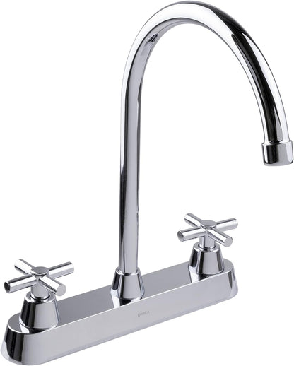 Urrea Mezcladora de 8" con Manerales de Cruceta, Acabado Cromo, 318MC