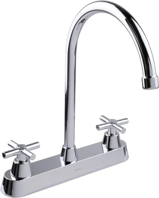 Urrea Mezcladora de 8" con Manerales de Cruceta, Acabado Cromo, 318MC