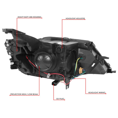 DNA MOTORING Faros Halógenos para Chevy Impala 2015-2019, Carcasa Negra, Reflector Ámbar, HL-OH-CI14-BK-AM
