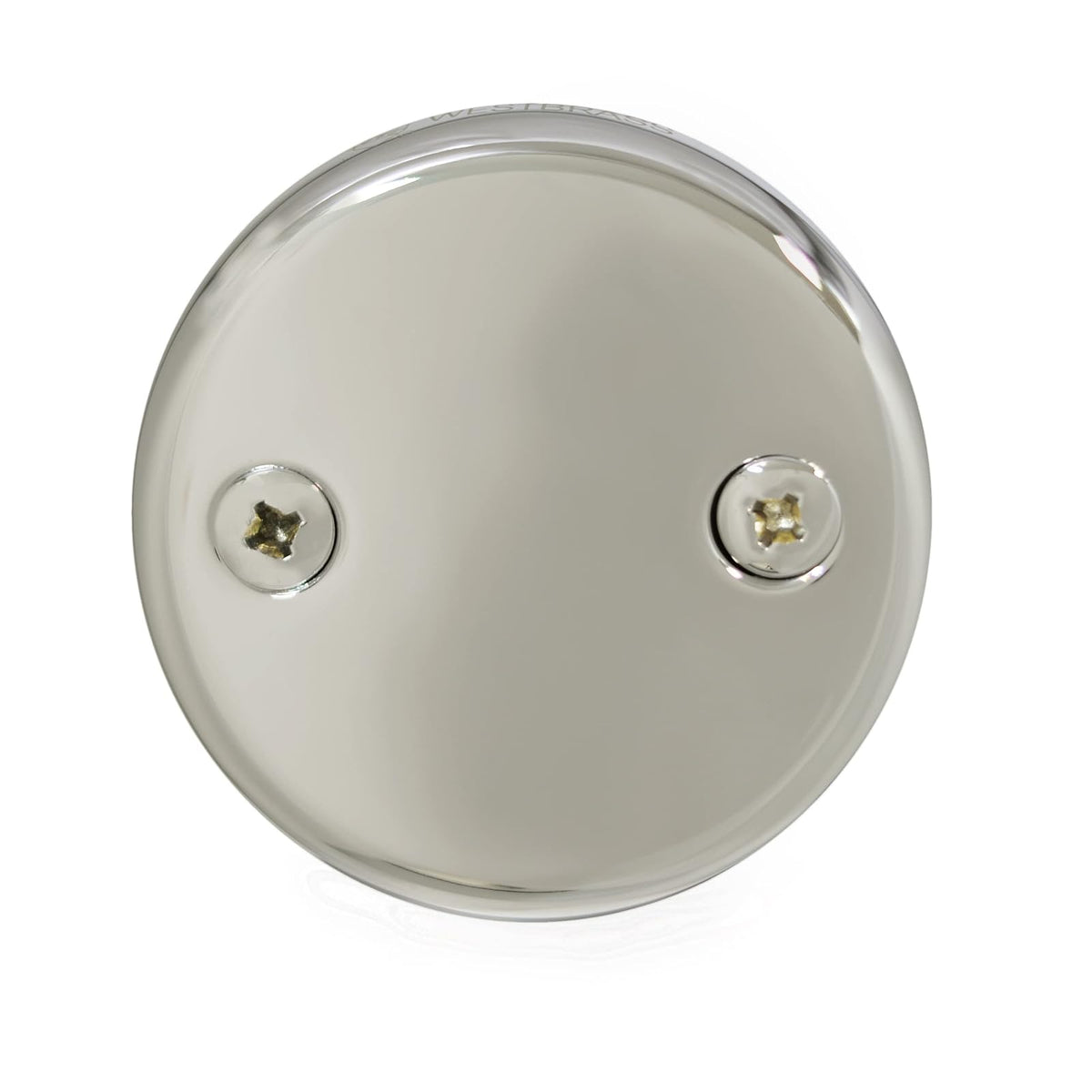 Westbrass Tapón de drenaje para bañera NPSM de rosca gruesa de 3,8 cm con placa frontal de desbordamiento de 2 agujeros, níquel pulido, R93-2-05, 1 paquete