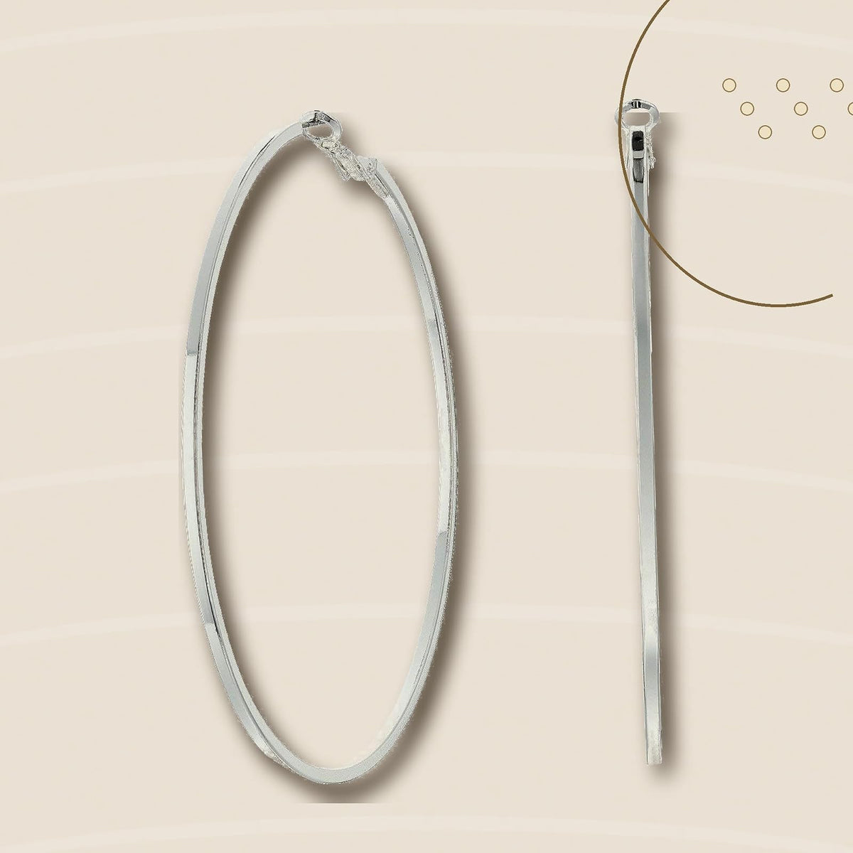 Guess Basic - Aretes de aro finos, extragrande