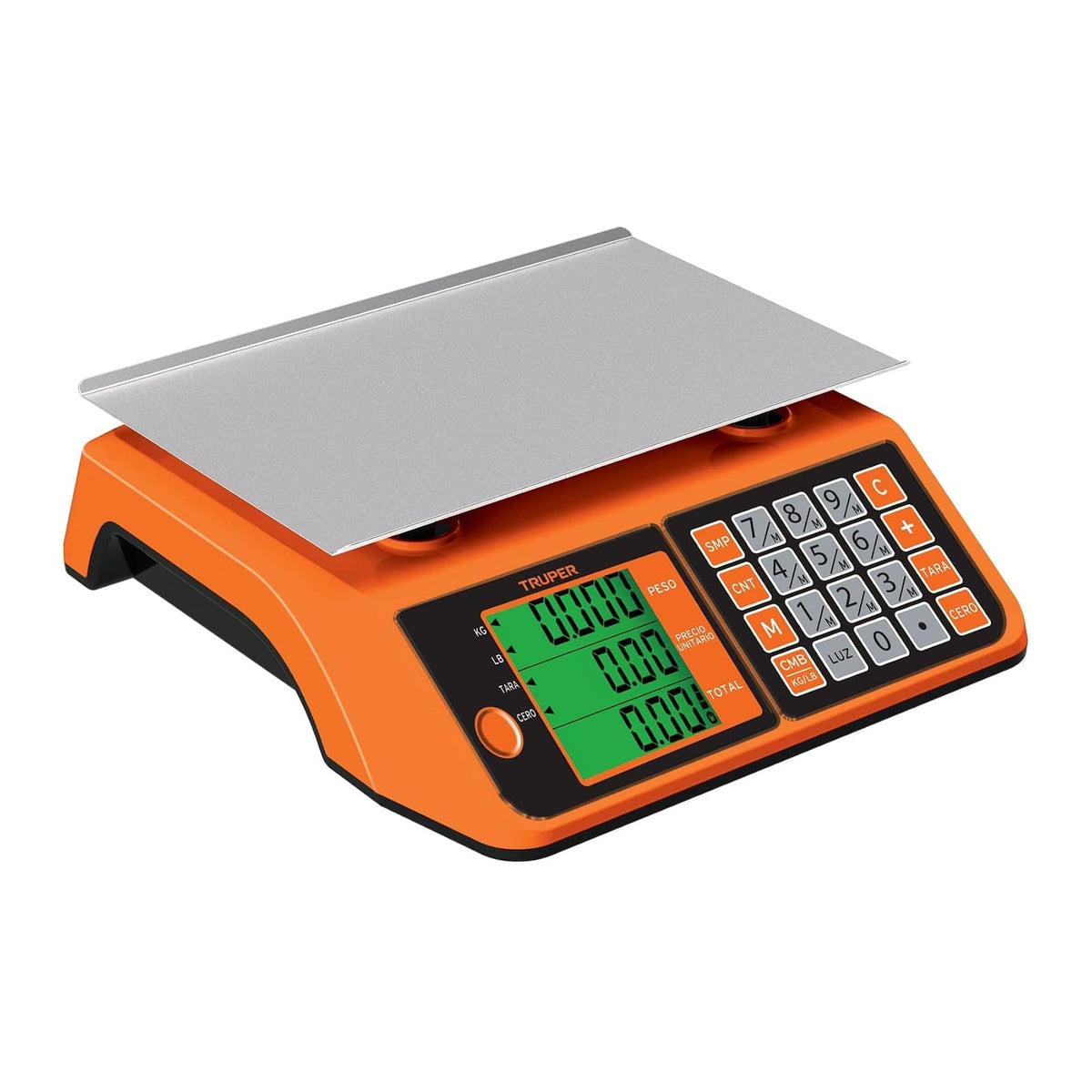 Truper BASE-20, Báscula electrónica multifunciones capacidad 20kg batería recargable