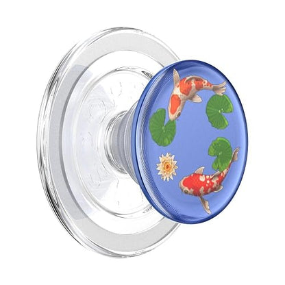 PopSockets - Empuñadura para teléfono MagSafe con Soporte, Soporte magnético, Parte Superior Intercambiable, sujeción Segura para iPhone MagSafe, teléfono y Tablet, Koi Pond