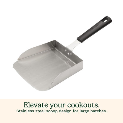 Cuisinart Pala de Acero Inoxidable CSGS-001 Plancha Parrilla | Pala Cuchara de acero inoxidable, Capacidad de 5 tazas, Mango de agarre fácil, Función versátil de espátula para parrillas