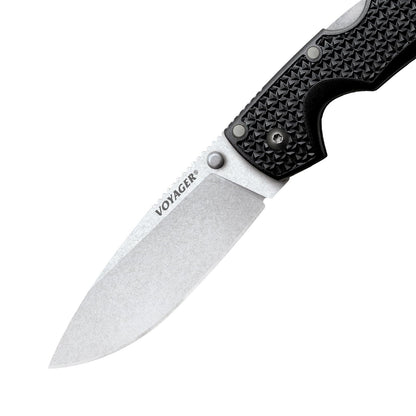 Cold Steel Voyager AUS10A AUS10A - Cuchilla afilada de 13,2 cm, mango Griv-Ex, para llevar diario, cuchillo plegable táctico con bloqueo de triple anuncios