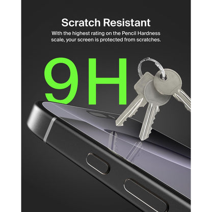 Belkin ScreenForce Protector de visualización tratado de vidrio templado para iPhone 16 Pro Max, delgado y resistente a los arañazos, incluye marco de alineación fácil para aplicación sin burbujas