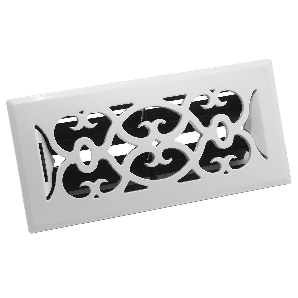 Accord Rejilla plástico para piso con diseño victoriano, Tradicional, 4" x 14", Blanco