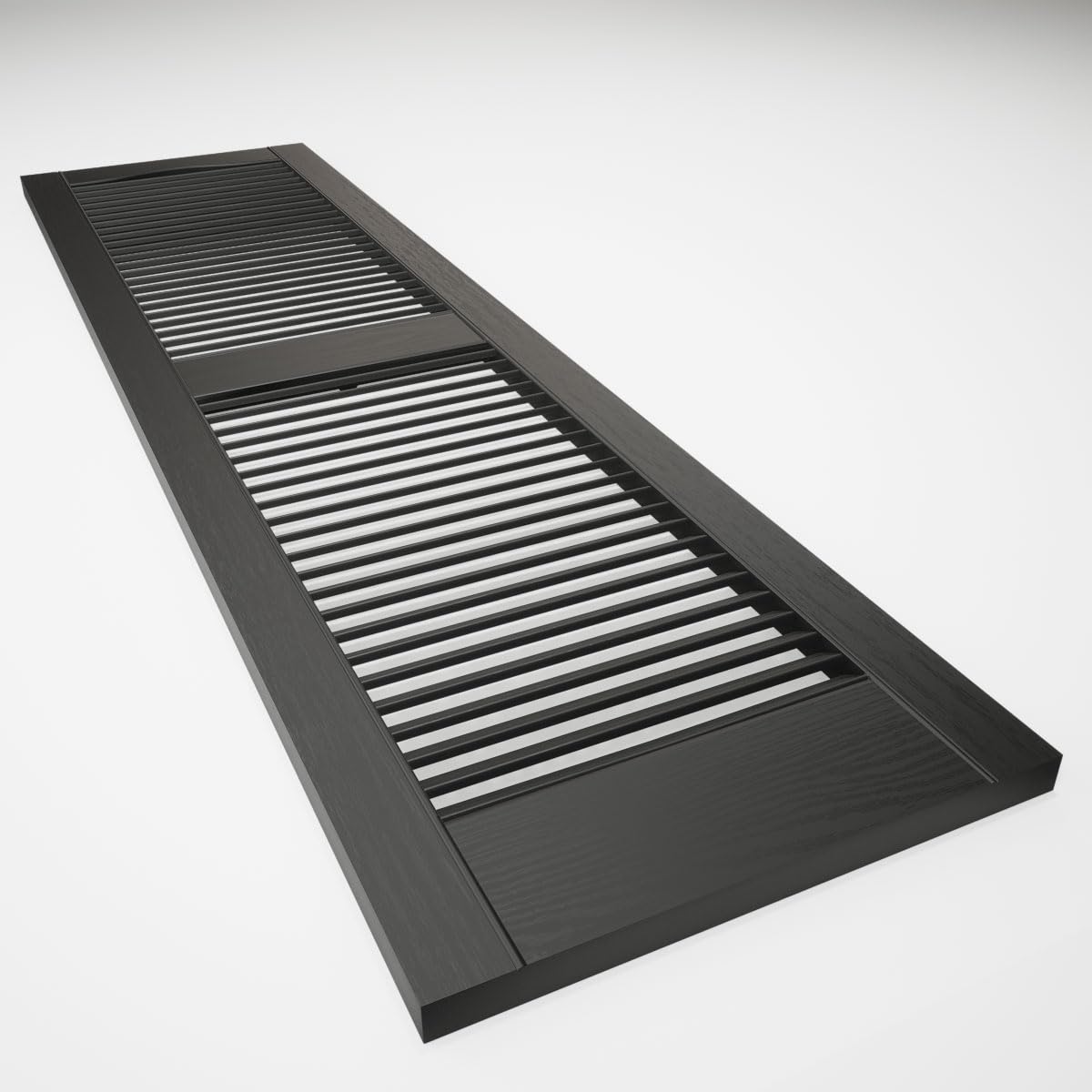 Ekena Millwork Persiana de rejilla abierta, 14.5 Wx55 H Inch, Negro