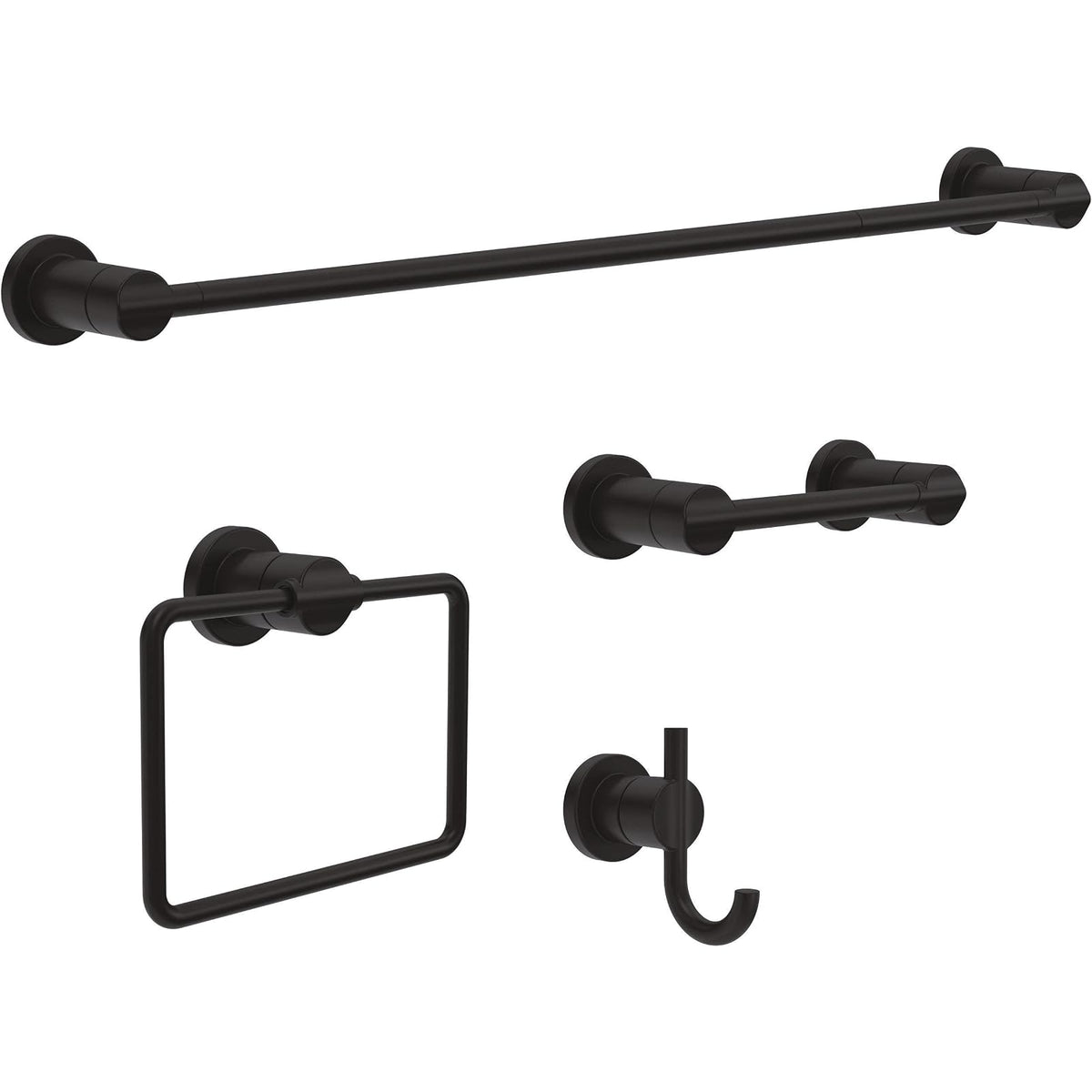 Delta Nicoli (1 Unidad), Soporte para Toallas de Mano, Color Negro Mate, para baño, Pared, Soporte Cuadrado para Toallas, Colgador de Toallas de baño, Accesorios de baño, NIC46-MB