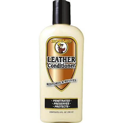 HOWARD Bálsamo Acondicionador para Cuero | Con Cera de Abeja y Cera de Carnauba | Restaurador y Protector de Artículos de Piel | Para Zapatos, Muebles de Piel, Sofás 236 ml (8 oz)