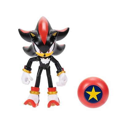 Jakks Pacific - Sega Sonic The Hedgehog Figura Articulada Modern Shadow de 4″ con Accesorio Star Spring – Colección Oficial Sonic para Fans y Niños 3+ Años