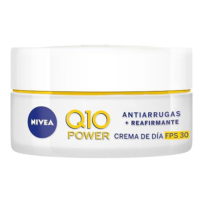 NIVEA Crema Facial Reafirmante Q10 (50 ml), Tratamiento Antiarrugas de Día Fps 30 ayuda a la generación de Colágeno en la piel y reducir las líneas de expresión, Todo Tipo de Piel