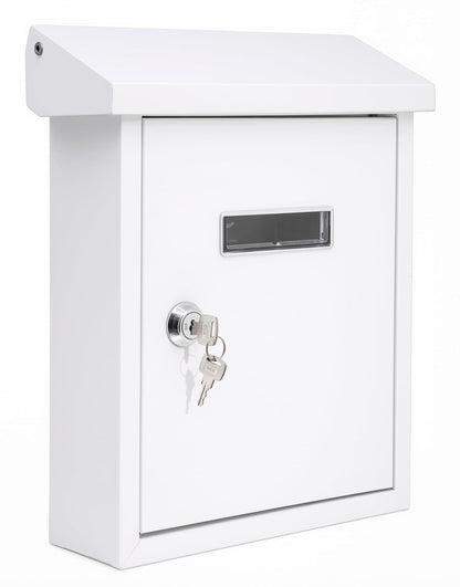 Serenelife Buzón de Pared a Prueba de Intemperie con Cerradura, Acero Galvanizado, Tapa Metálica para Cartas, Periódicos y Dinero, Buzón para Exterior, Oficina, Casa y Negocios